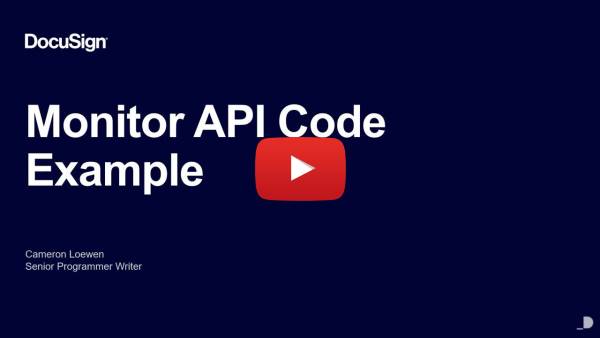 Monitor API Code Example