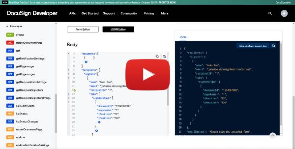 Using the DocuSign API Explorer