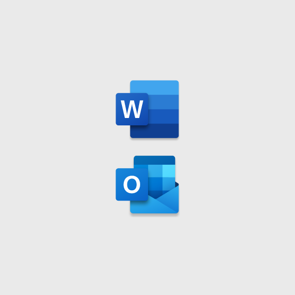 Microsoft Outlook and Microsoft Word icons